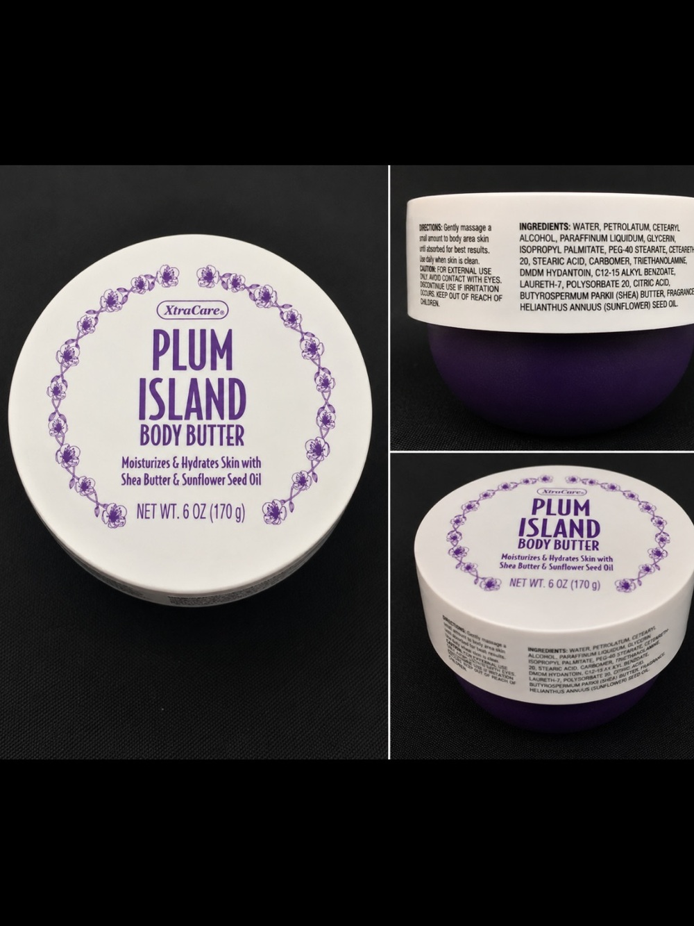 XtraCare Plum Island Body Butter 6 oz Shea Butter Sunflower Seed Oil Pair